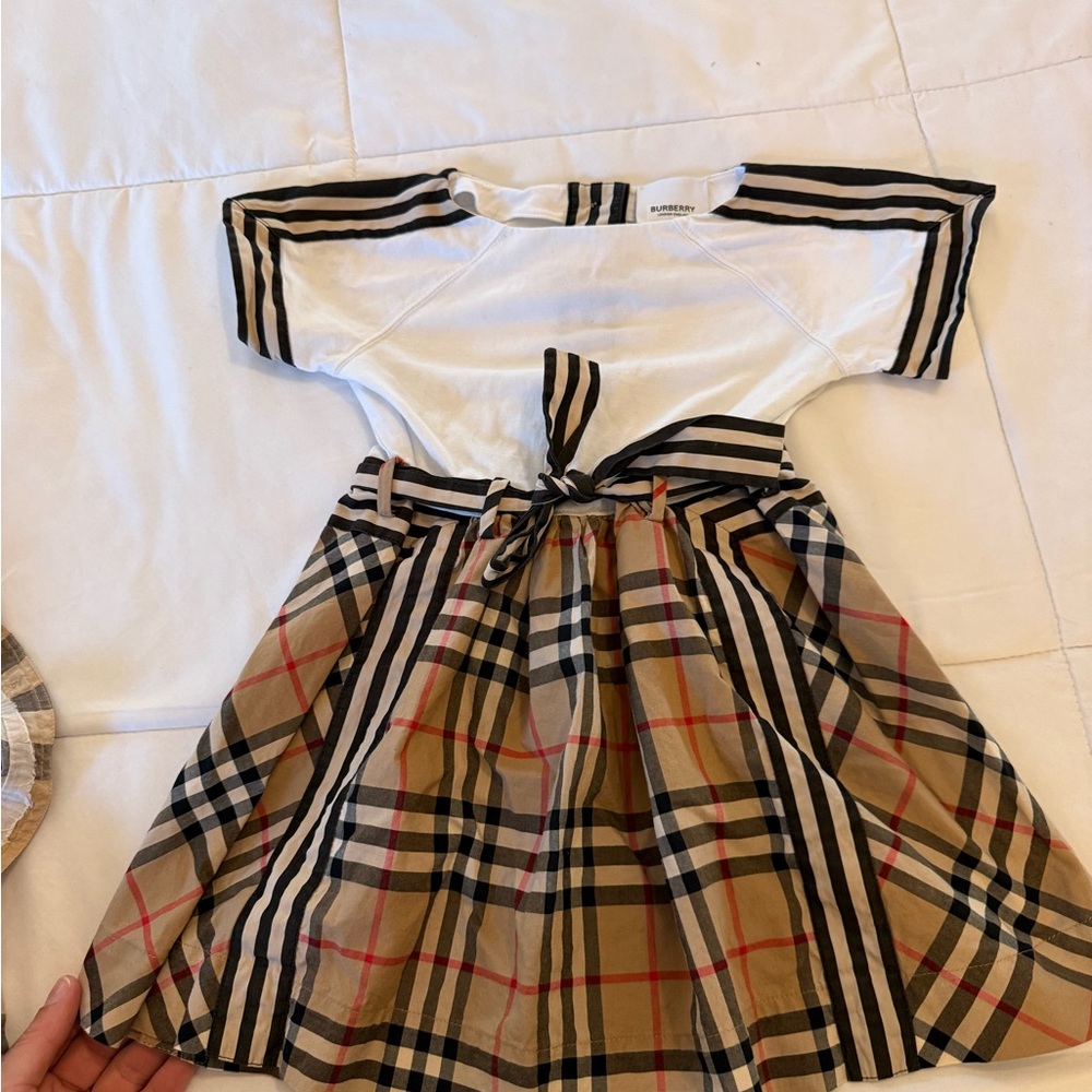 Burberry Kids Dress in Beige and Black Check